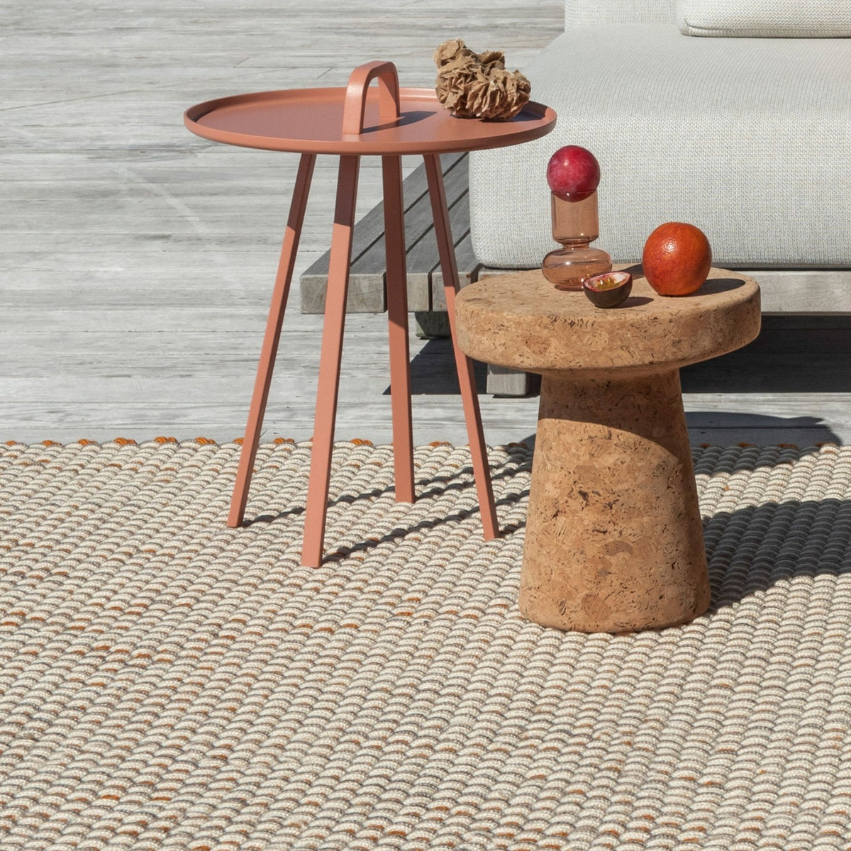 Lace Tri-colore Terra/Rust/Green Outdoor Rug