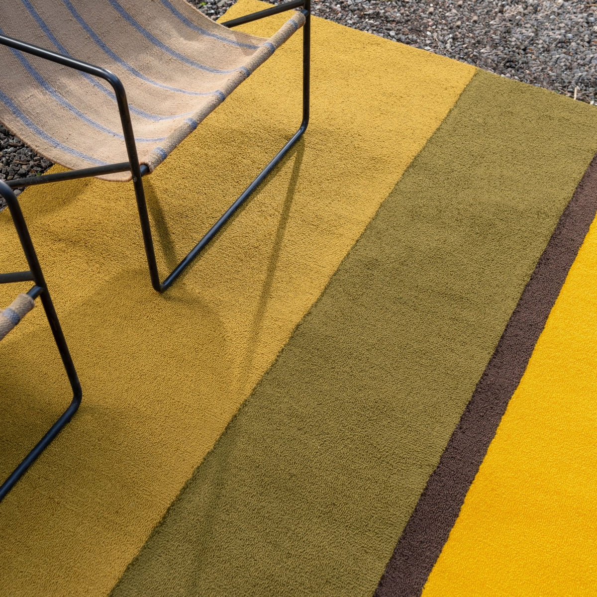 Habitat Festival Stripe Yellow Outdoor Rug