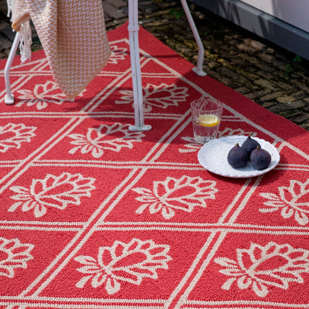 LA Porchester Poppy Red Outdoor Rug