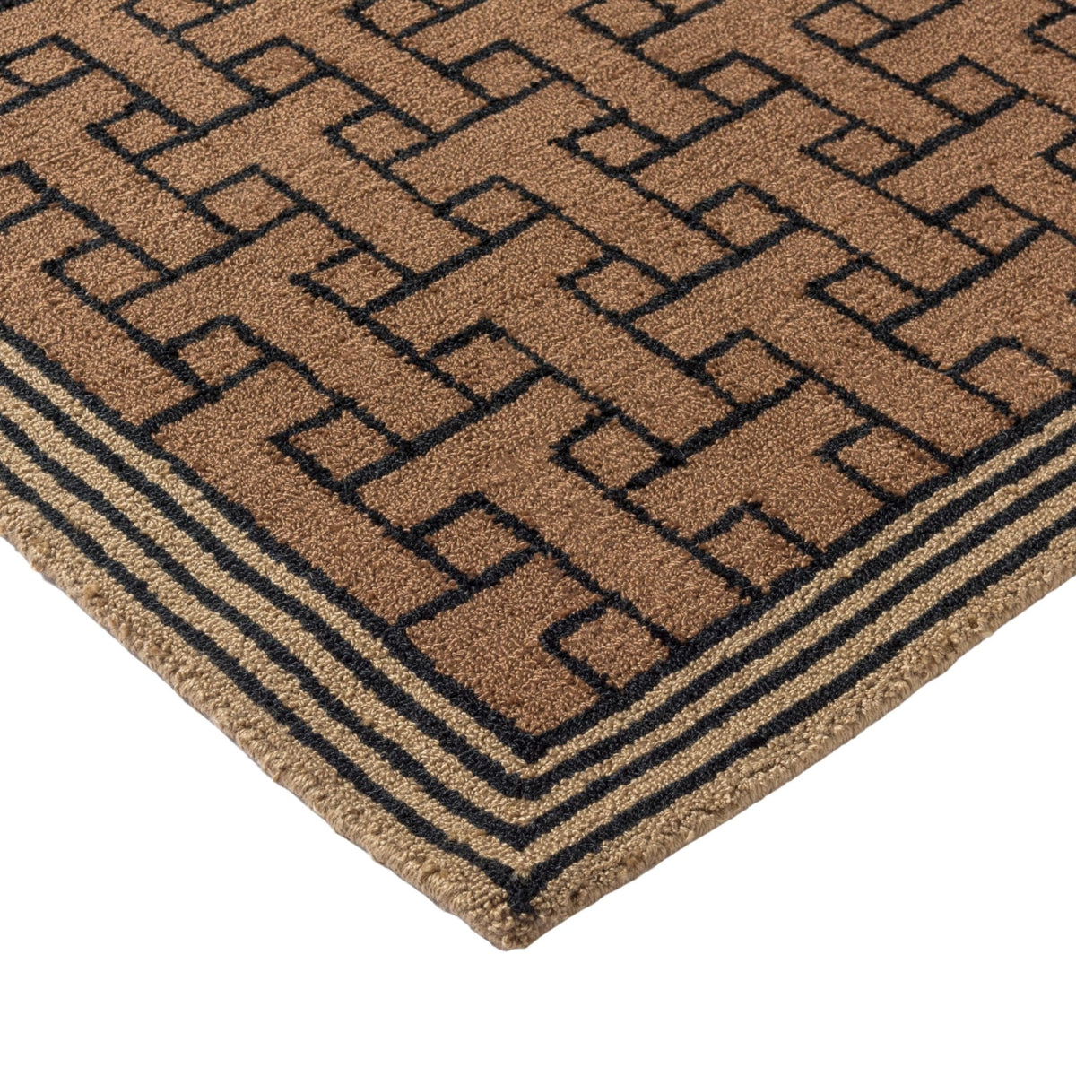 TB T Monogram Light Brown Outdoor Rug