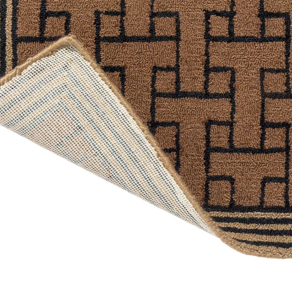 TB T Monogram Light Brown Outdoor Rug
