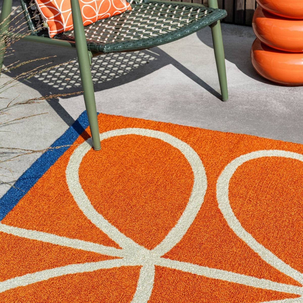 OR Linear Stem Orange Outdoor Rug