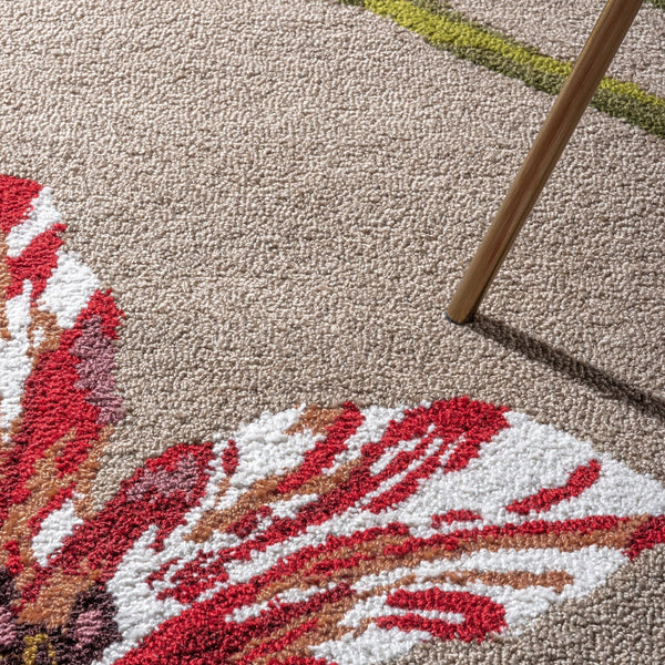 TB Botanical Tulip Burgundy Outdoor Rug