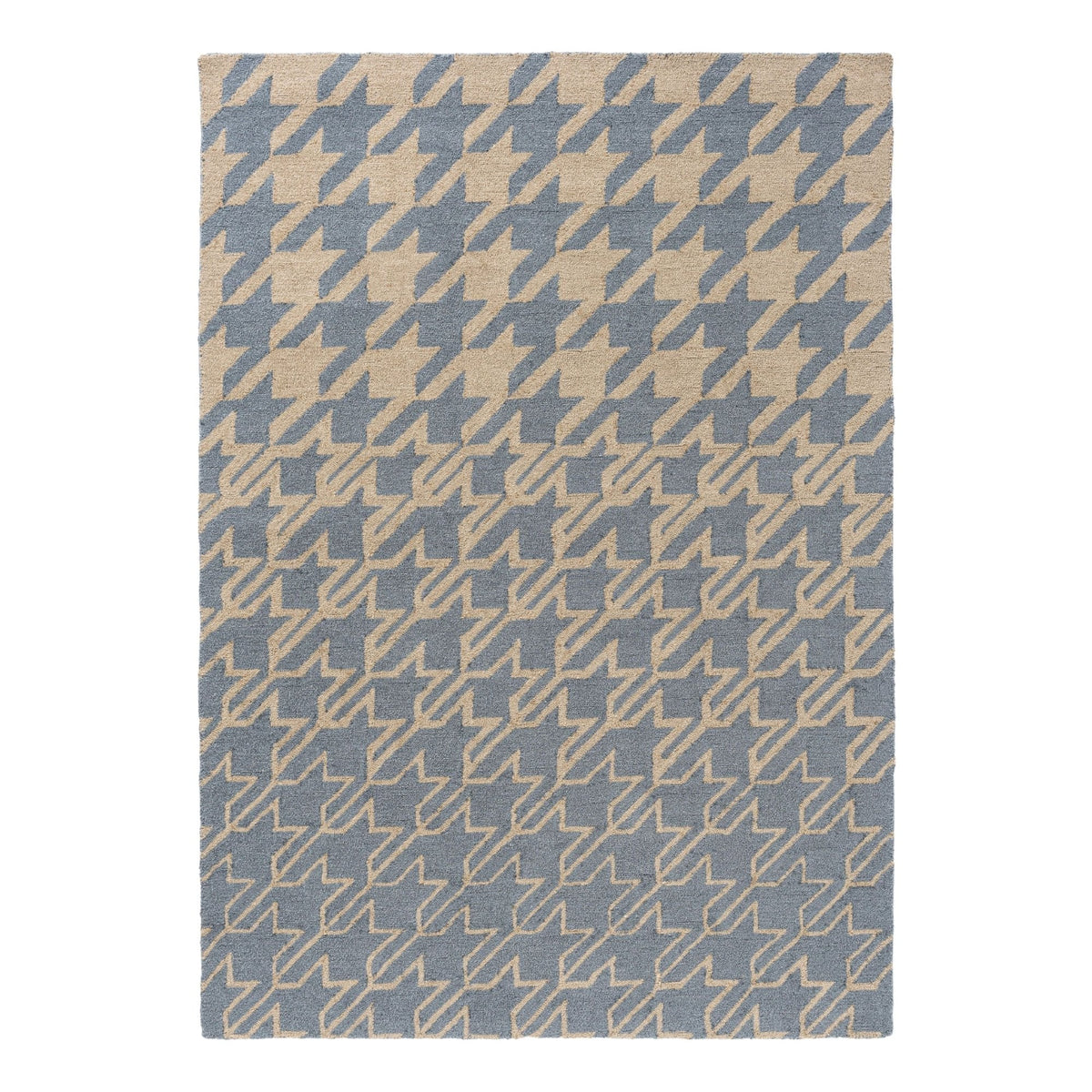 TB Houndstooth Washed Blue Outdoor Rug