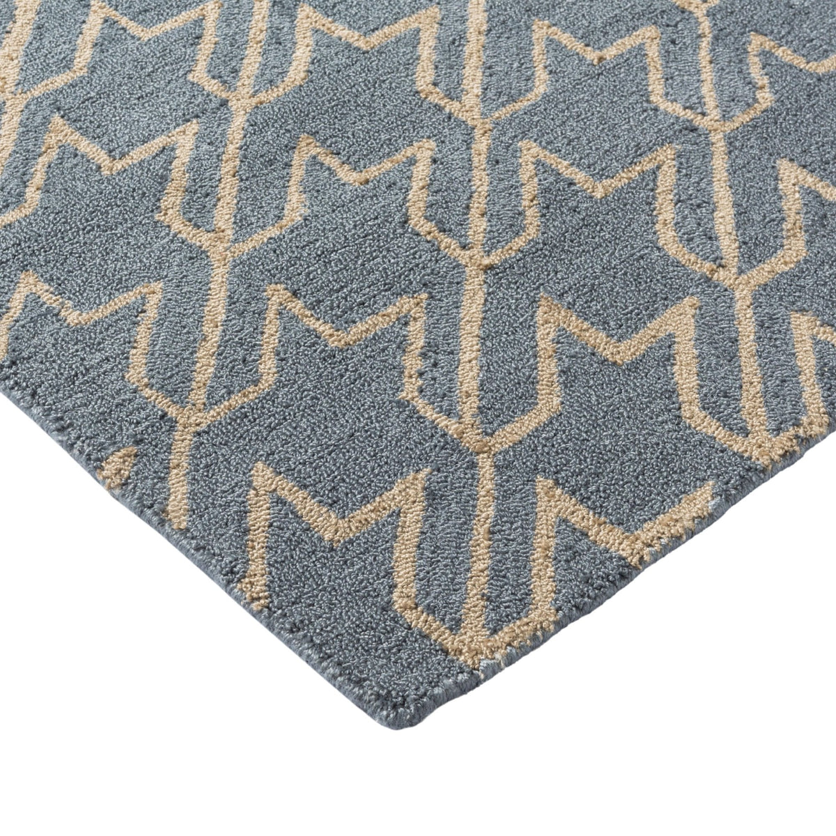 TB Houndstooth Washed Blue Outdoor Rug