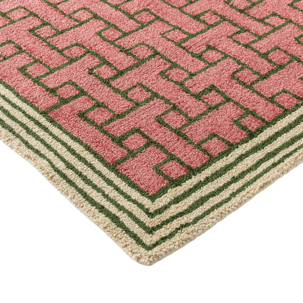 TB T Monogram Dusted Pink Outdoor Rug