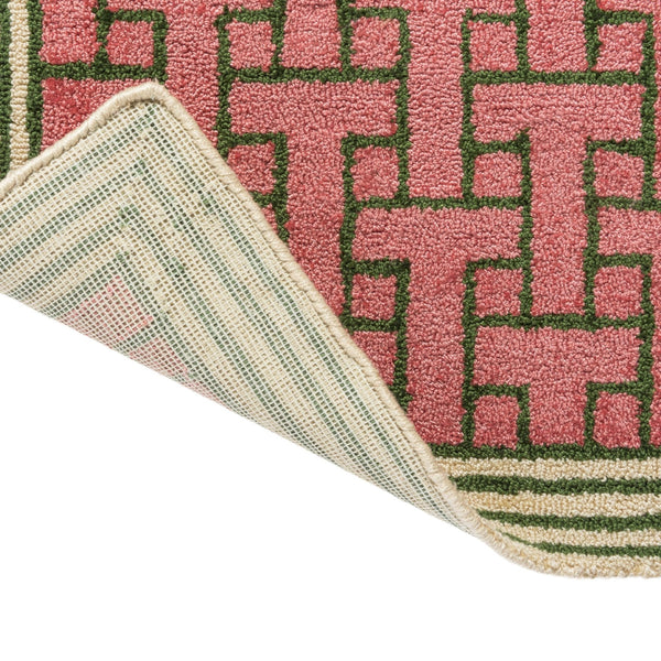 TB T Monogram Dusted Pink Outdoor Rug