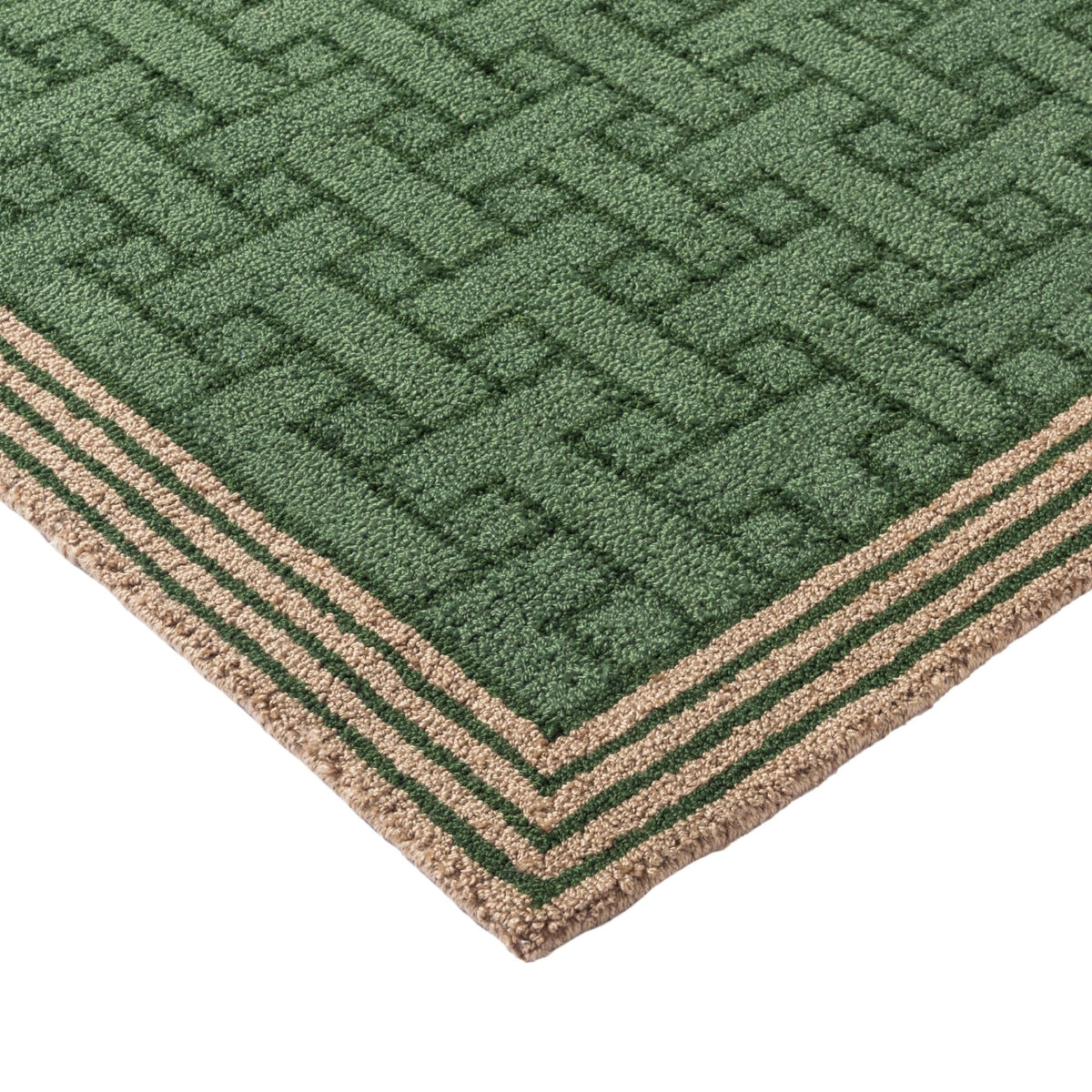 TB T Monogram Jade Green Outdoor Rug
