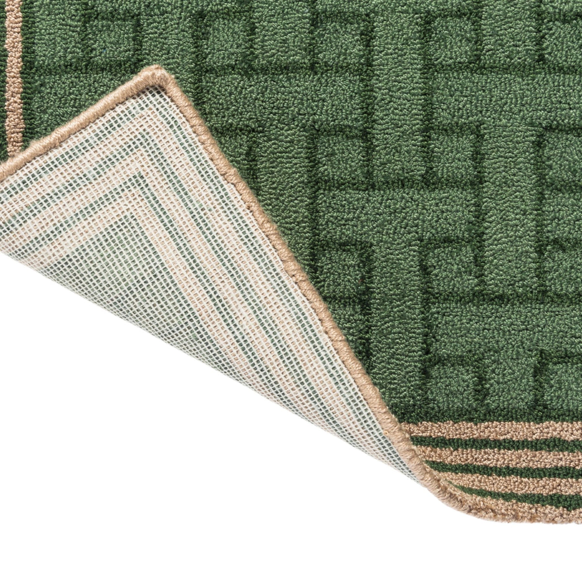 TB T Monogram Jade Green Outdoor Rug