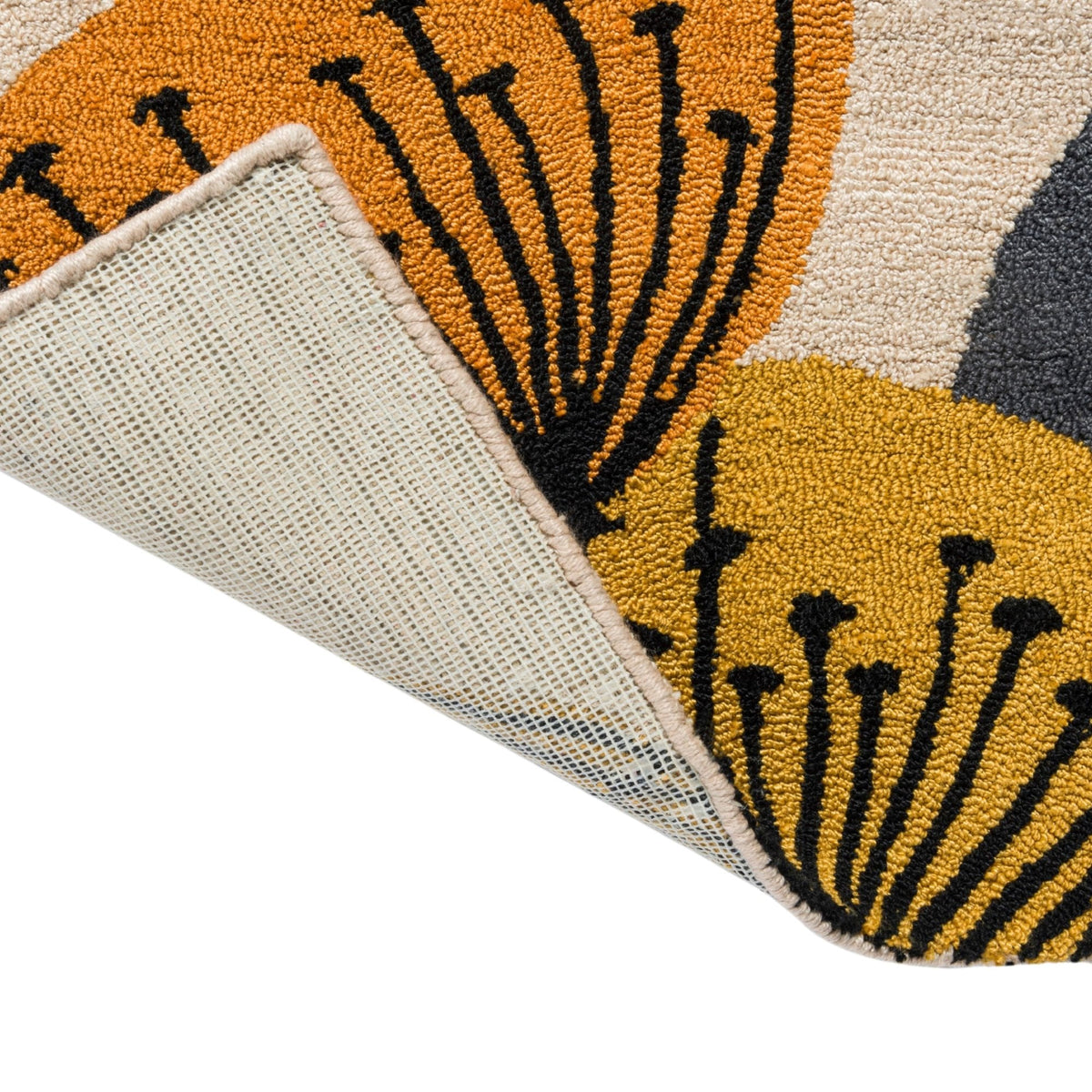 SAN Dandelion Clocks-Ochre/Silver Outdoor Rug