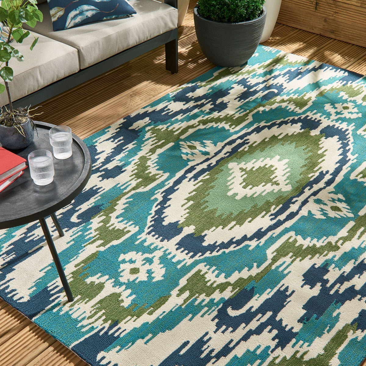 HAR Ixora-Emerald/Palm/Chartreuse Outdoor Rug