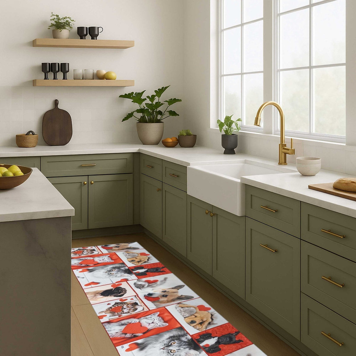 Red Friendship Kitchen Runner
