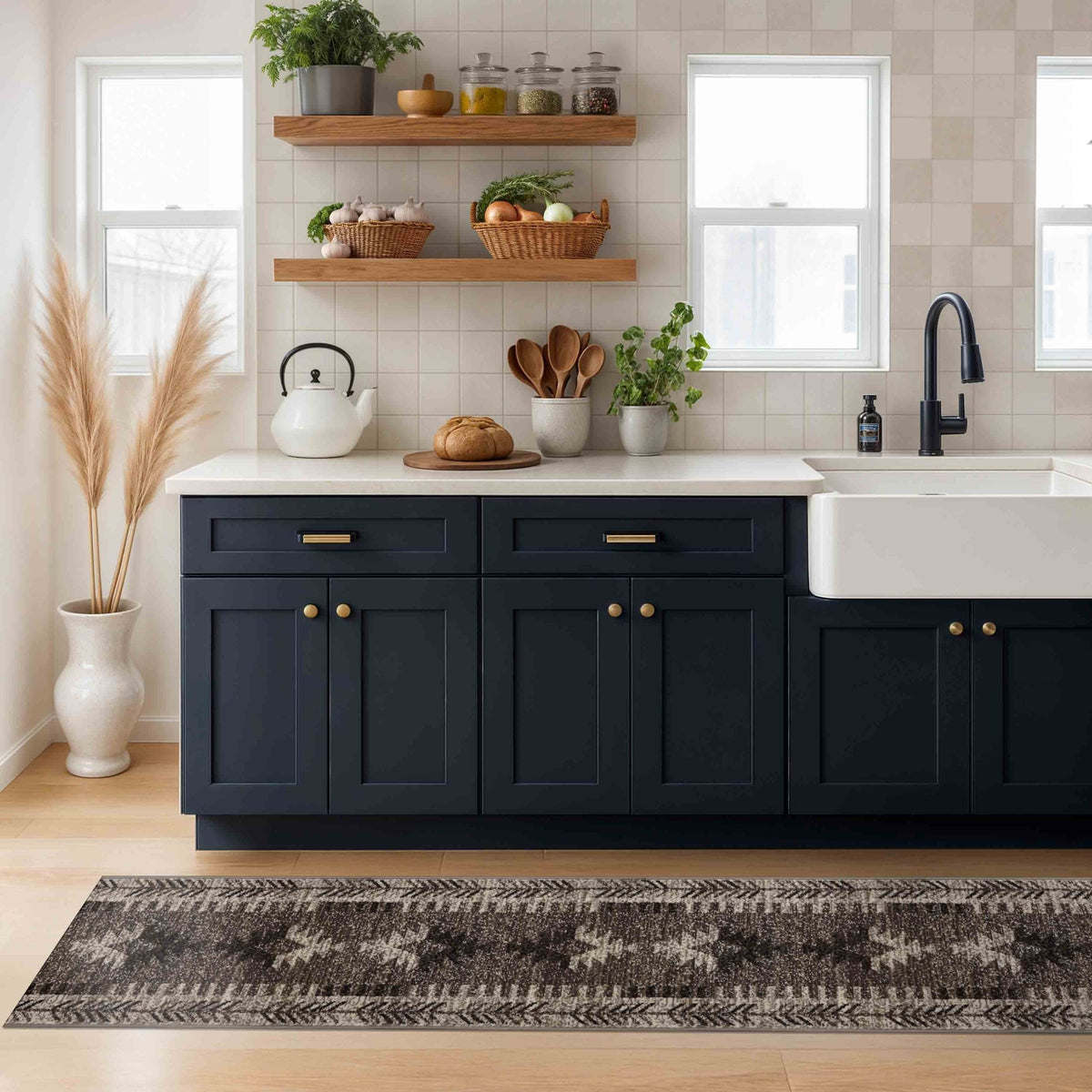 Native Brown Kitchen Runner