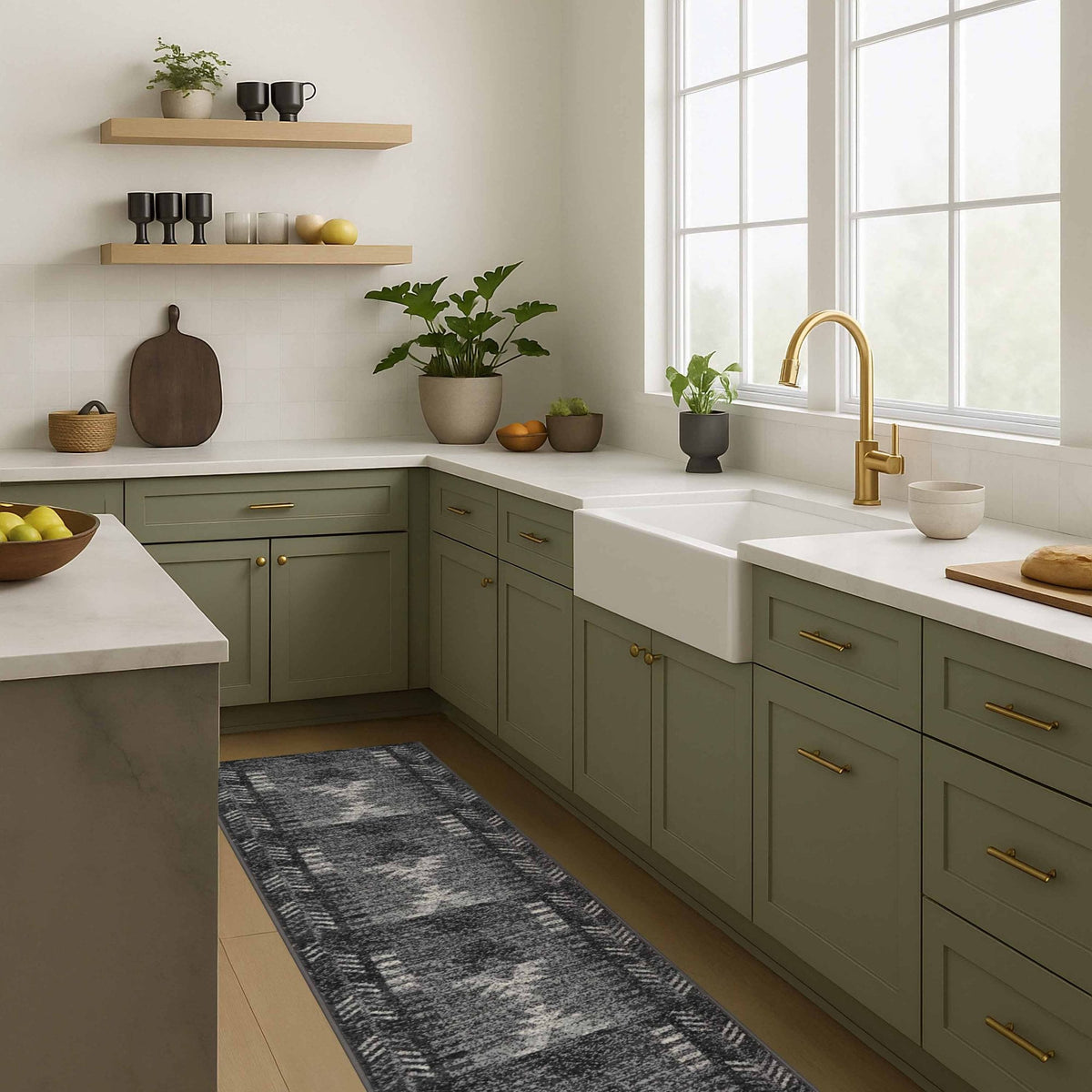 Native Grey Kitchen Runner