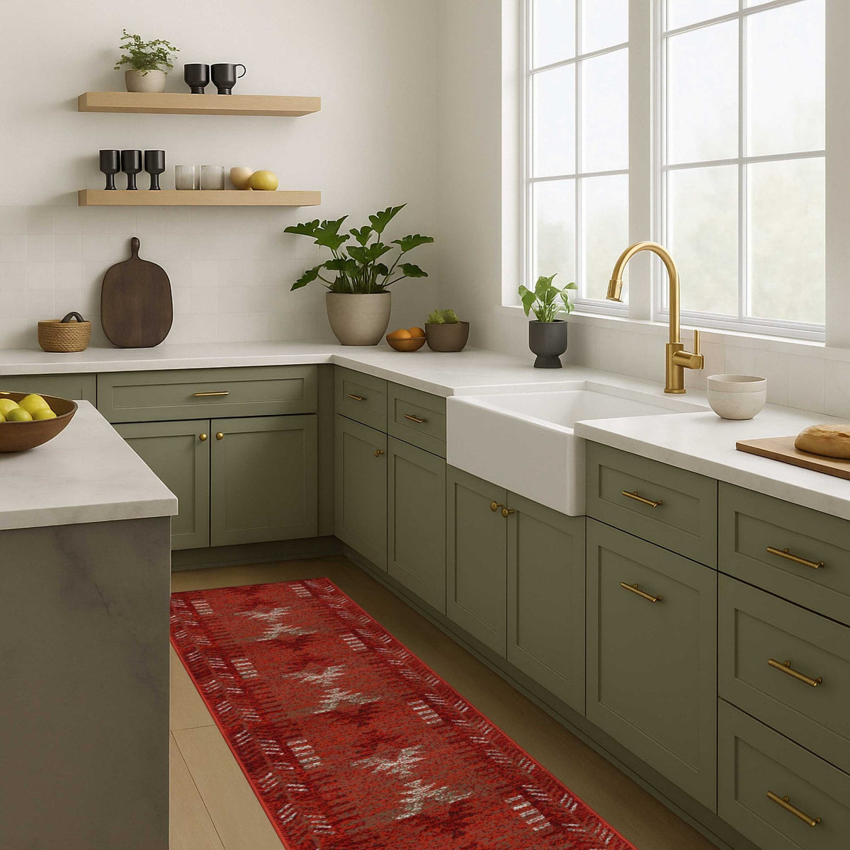 Native Red Kitchen Runner