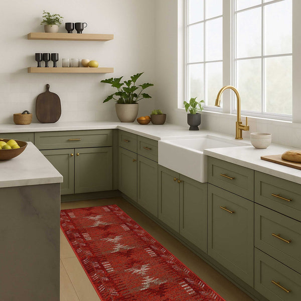 Native Red Kitchen Runner