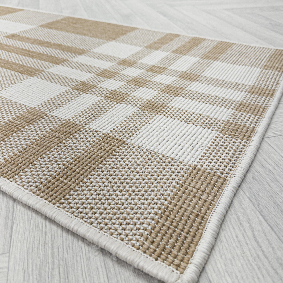 Chequered Brown Hall Runner