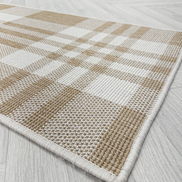 Chequered Brown Hall Runner