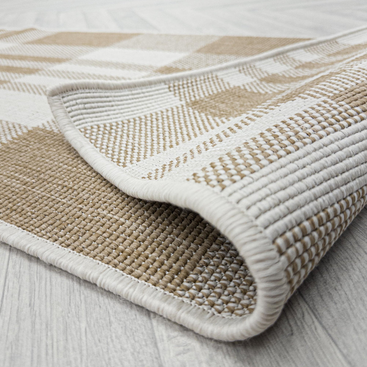 Chequered Brown Hall Runner