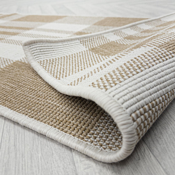Chequered Brown Hall Runner