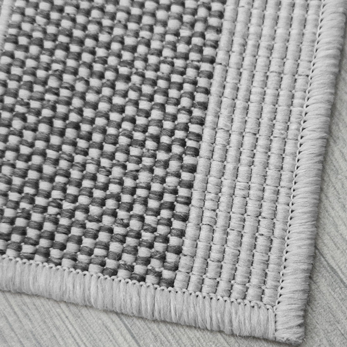 Chequered Grey Hall Runner