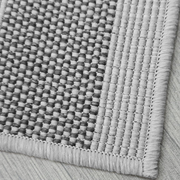 Chequered Grey Hall Runner