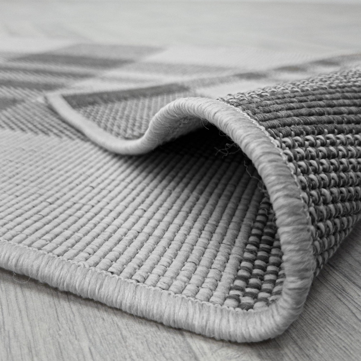 Chequered Grey Hall Runner