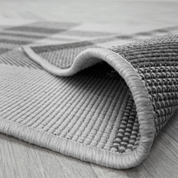 Chequered Grey Hall Runner