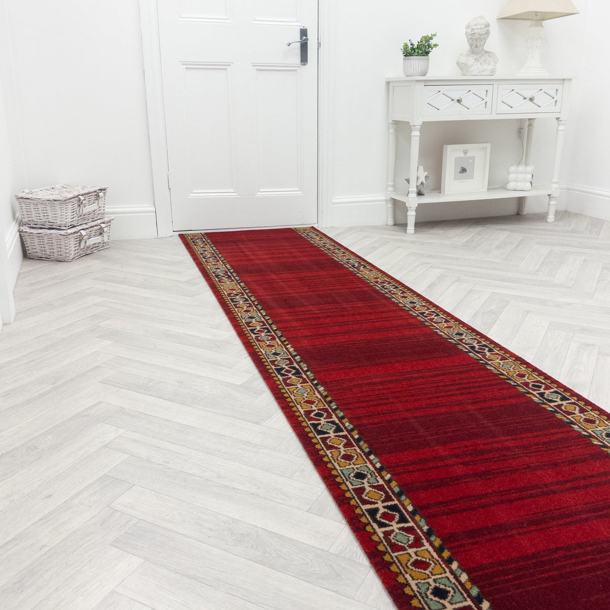 Qashqai Red 261001 Hallway Carpet Runners