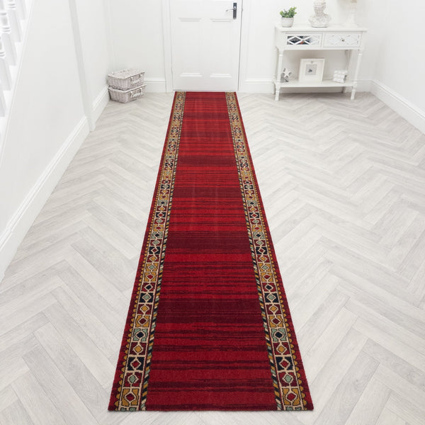 Qashqai Red 261001 Hallway Carpet Runners