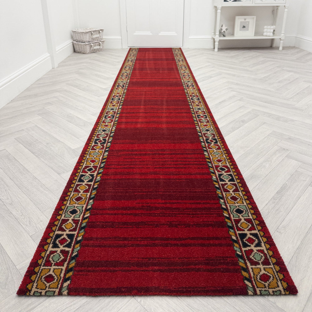 Qashqai Red 261001 Hallway Carpet Runners