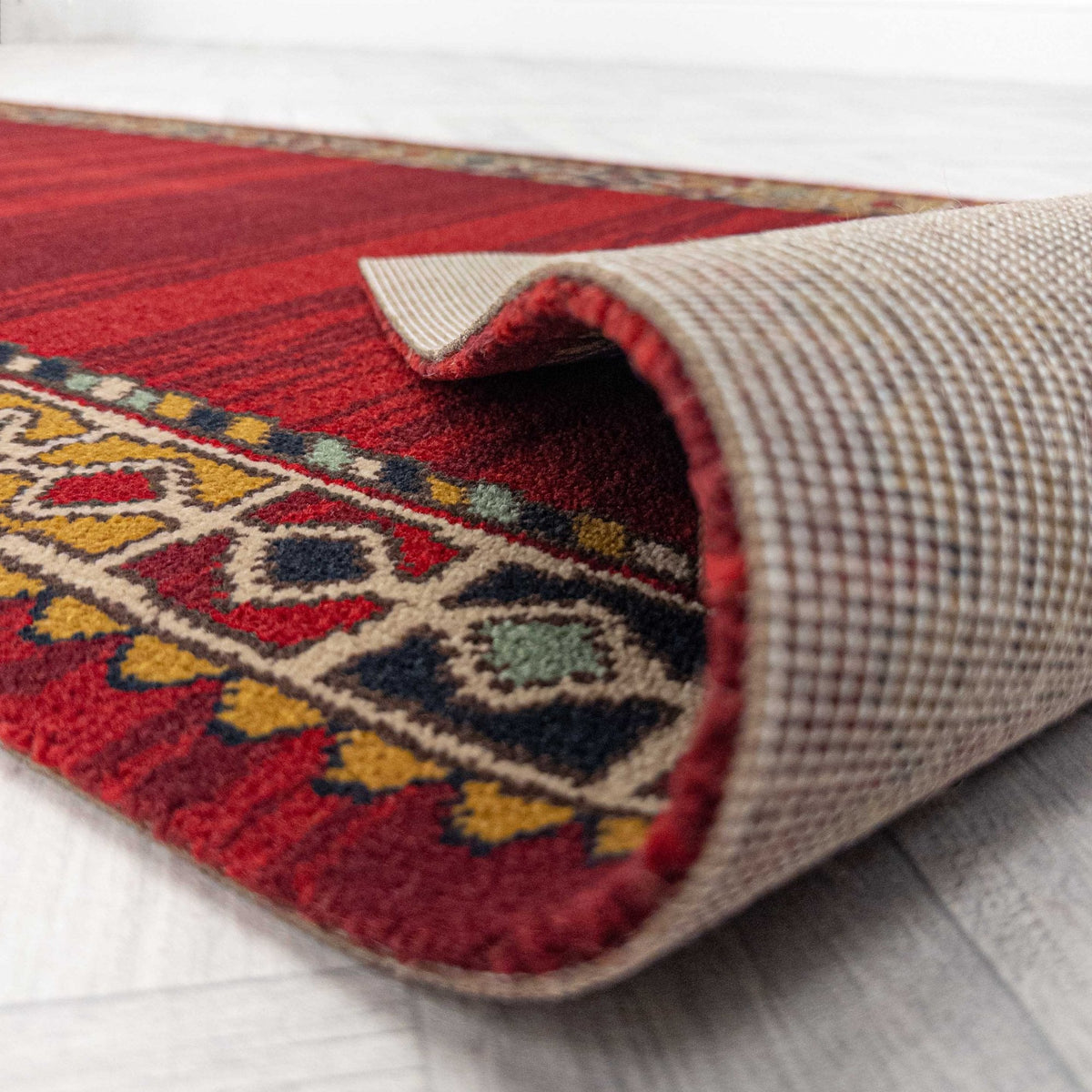Qashqai Red 261001 Hallway Carpet Runners