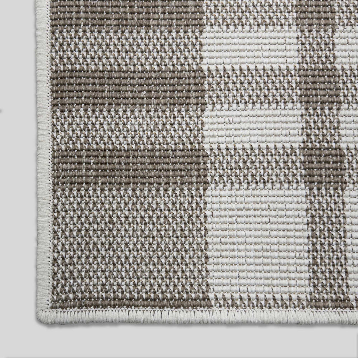 Chequered Beige Stair Runner