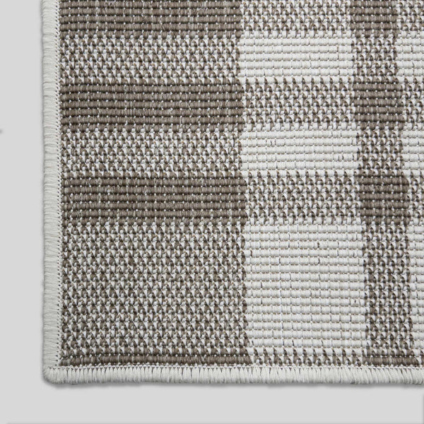 Chequered Beige Stair Runner