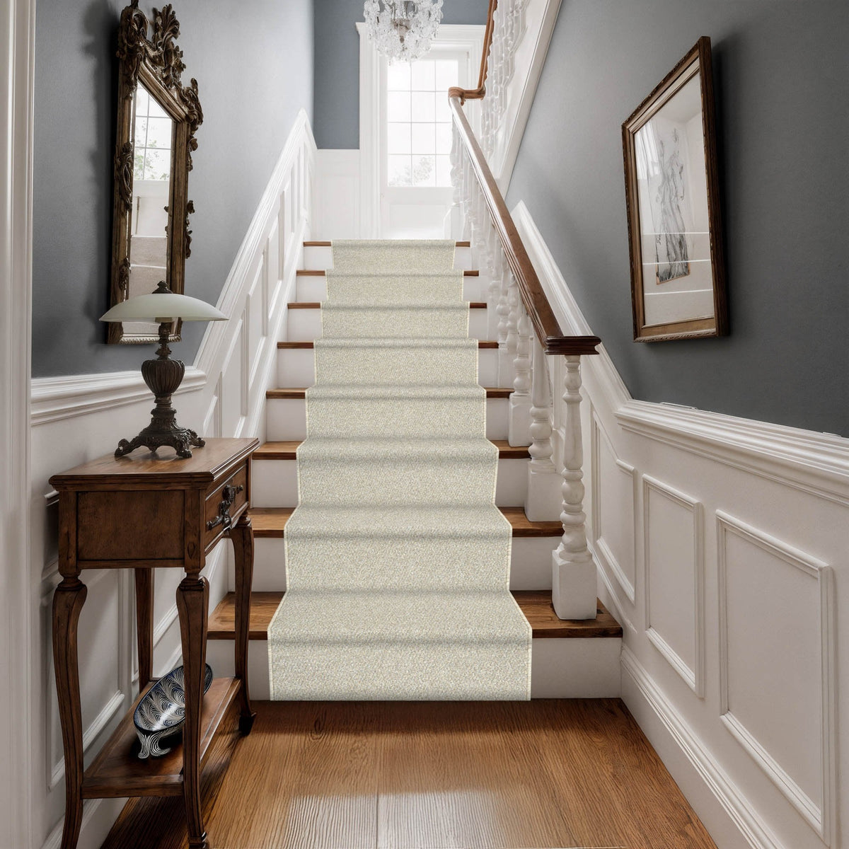 Tweed Cool Beige Stair Runner