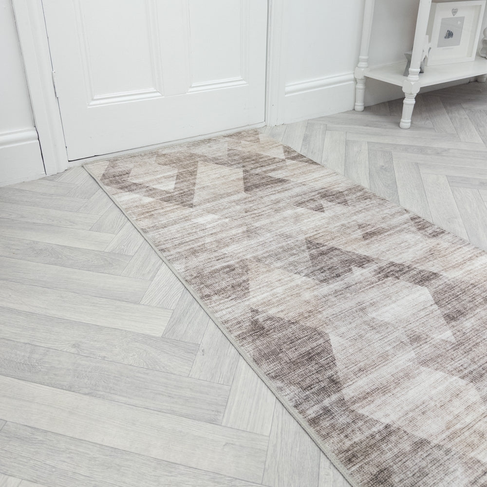 Samuel Grey/Ivory Washable Hall Runner