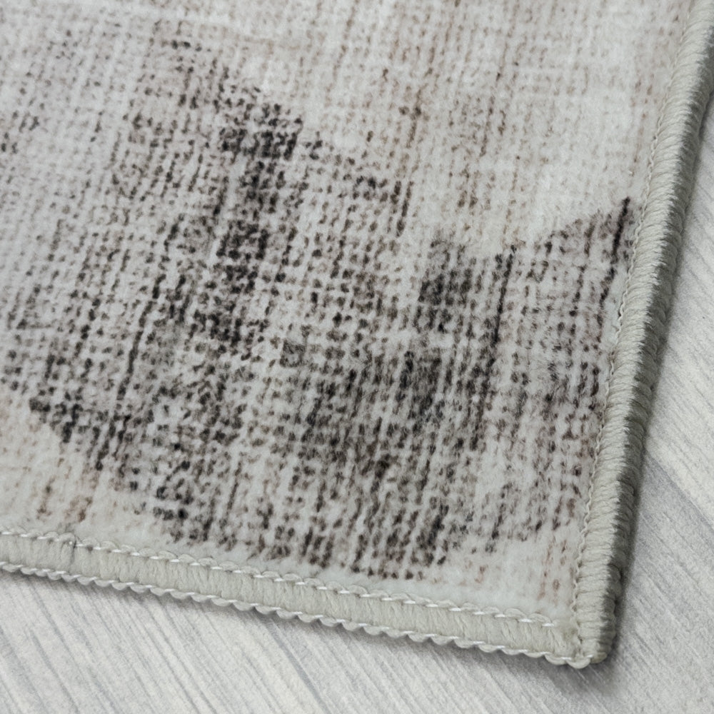 Samuel Grey/Ivory Washable Hall Runner