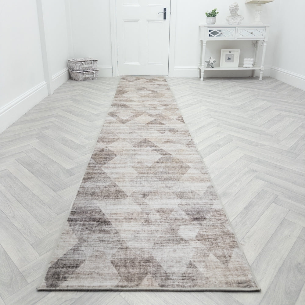 Samuel Grey/Ivory Washable Hall Runner