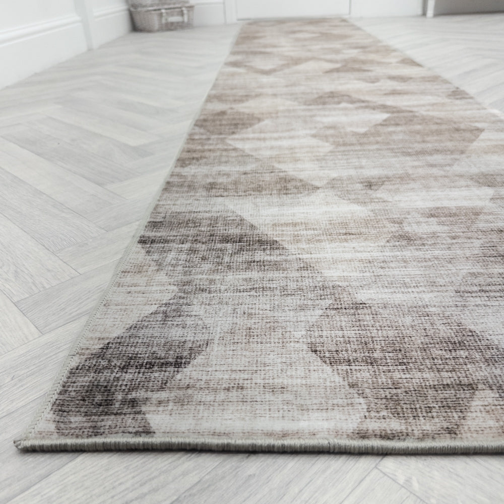 Samuel Grey/Ivory Washable Hall Runner