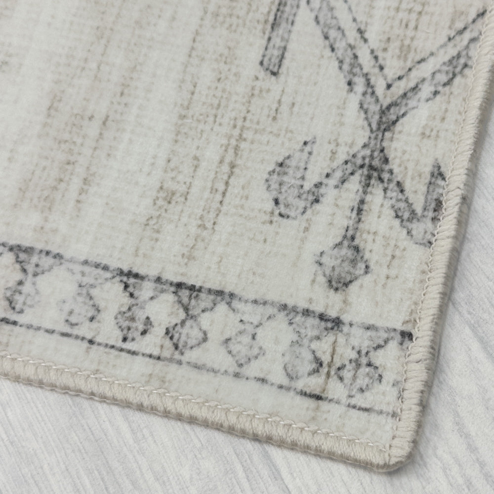 Maxian Grey Washable Hall Runner