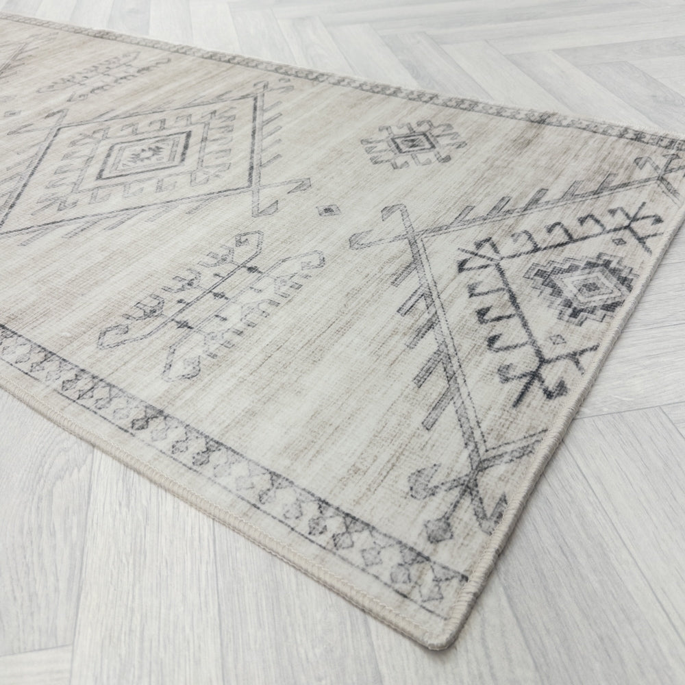 Maxian Grey Washable Hall Runner