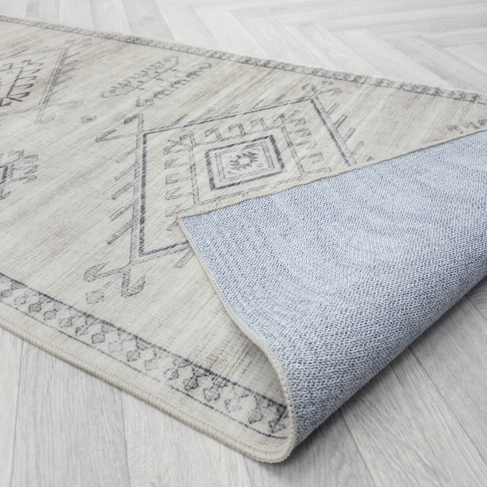 Maxian Grey Washable Hall Runner