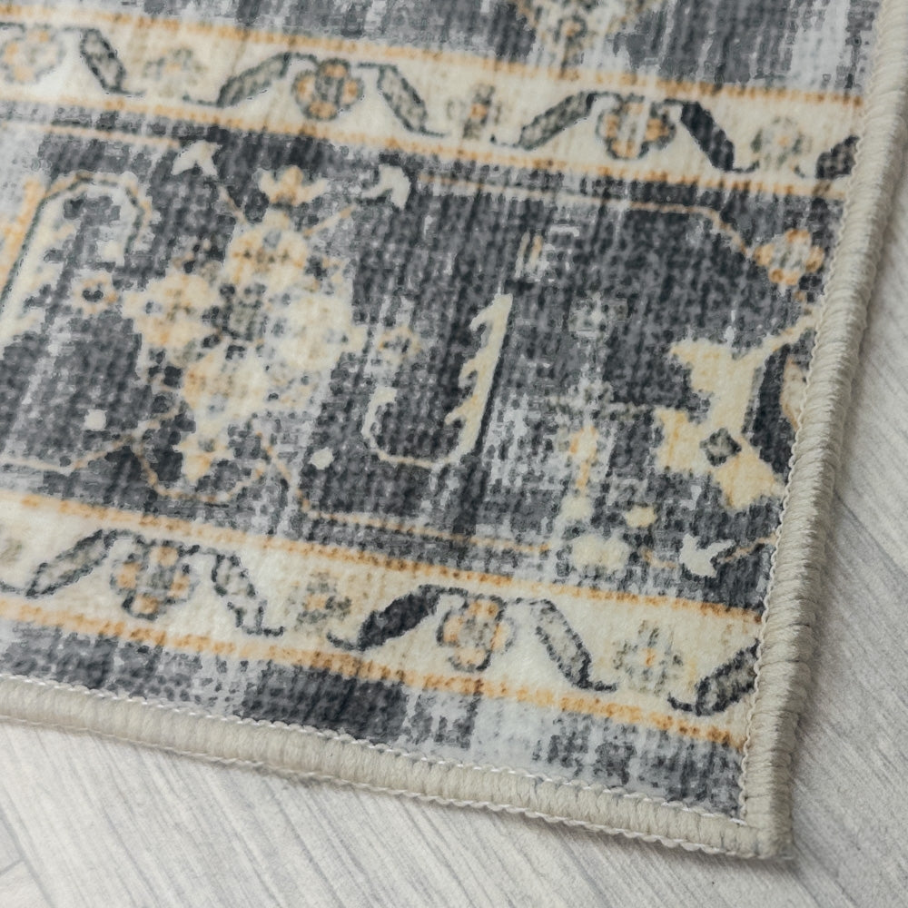 Herlen Light Gray/Beige Washable Rug Runner