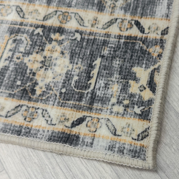 Herlen Light Gray/Beige Washable Rug Runner