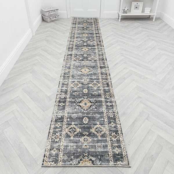 Herlen Light Gray/Beige Washable Rug Runner