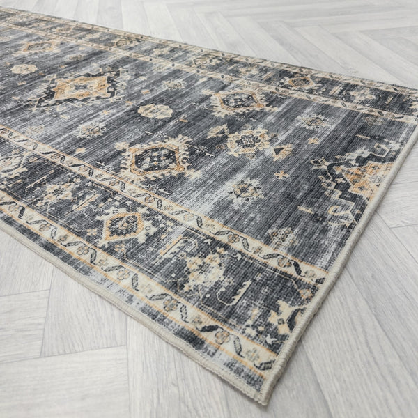 Herlen Light Gray/Beige Washable Rug Runner
