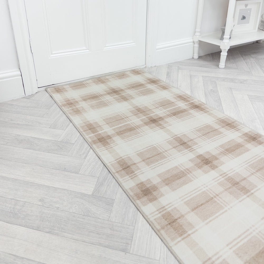 Sabrina Beige/Ivory Washable Hall Runner