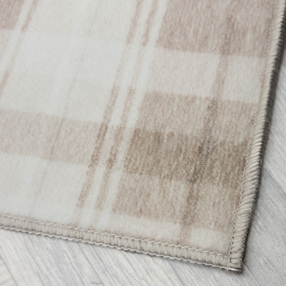 Sabrina Beige/Ivory Washable Rug Runner