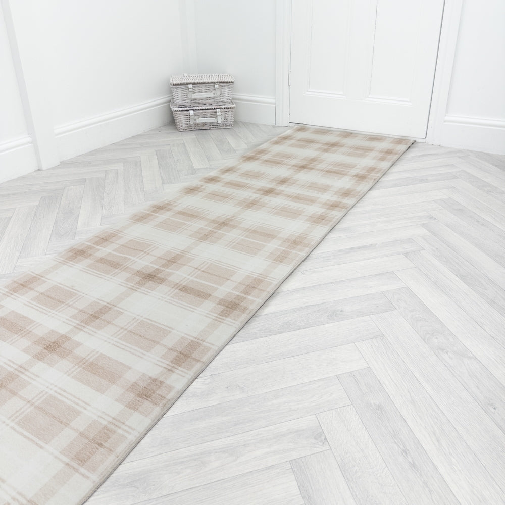 Sabrina Beige/Ivory Washable Rug Runner