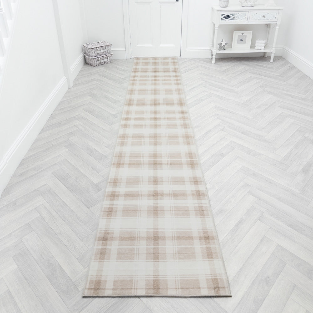 Sabrina Beige/Ivory Washable Rug Runner